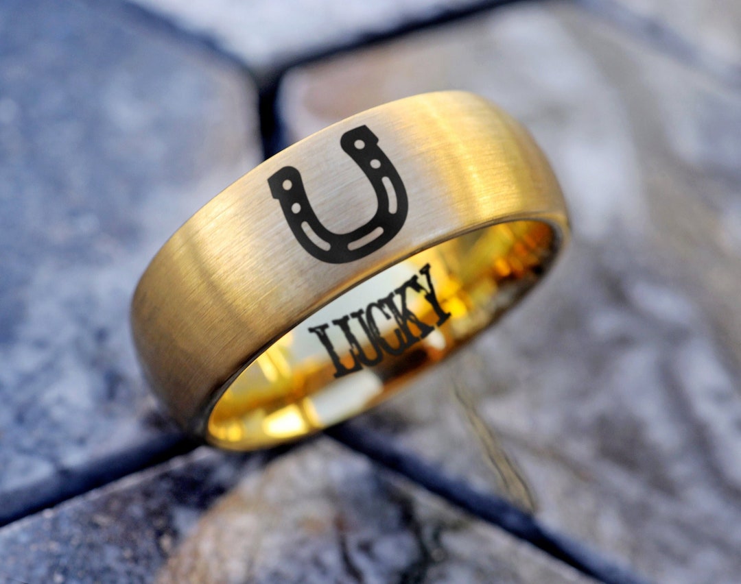 Horseshoe Wedding Band, Horseshoe Wedding Ring, Lucky Horseshoe Ring ...