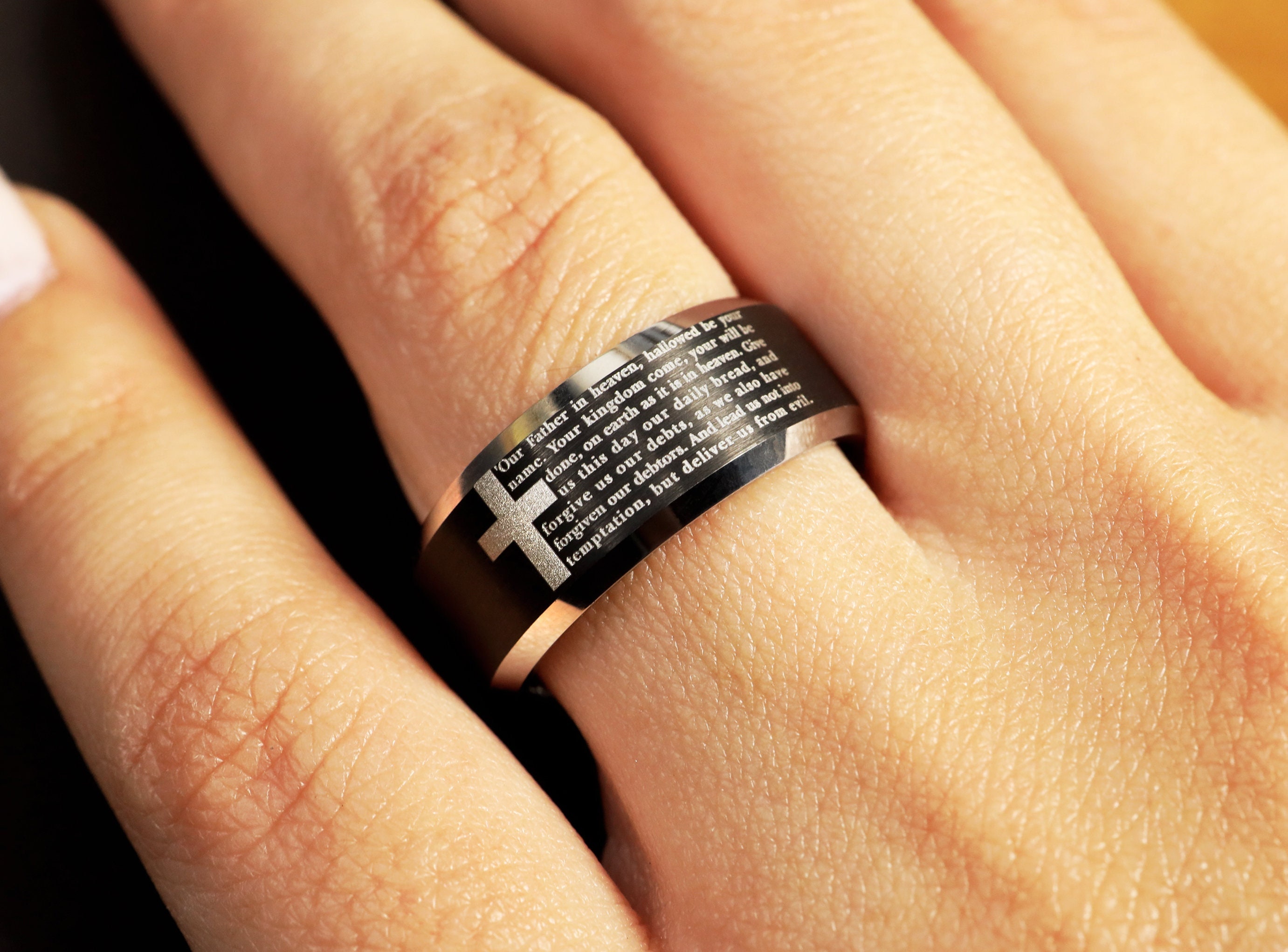 Religious Ring, Christian Cross Ring, Personalized Bible Verse, the ...