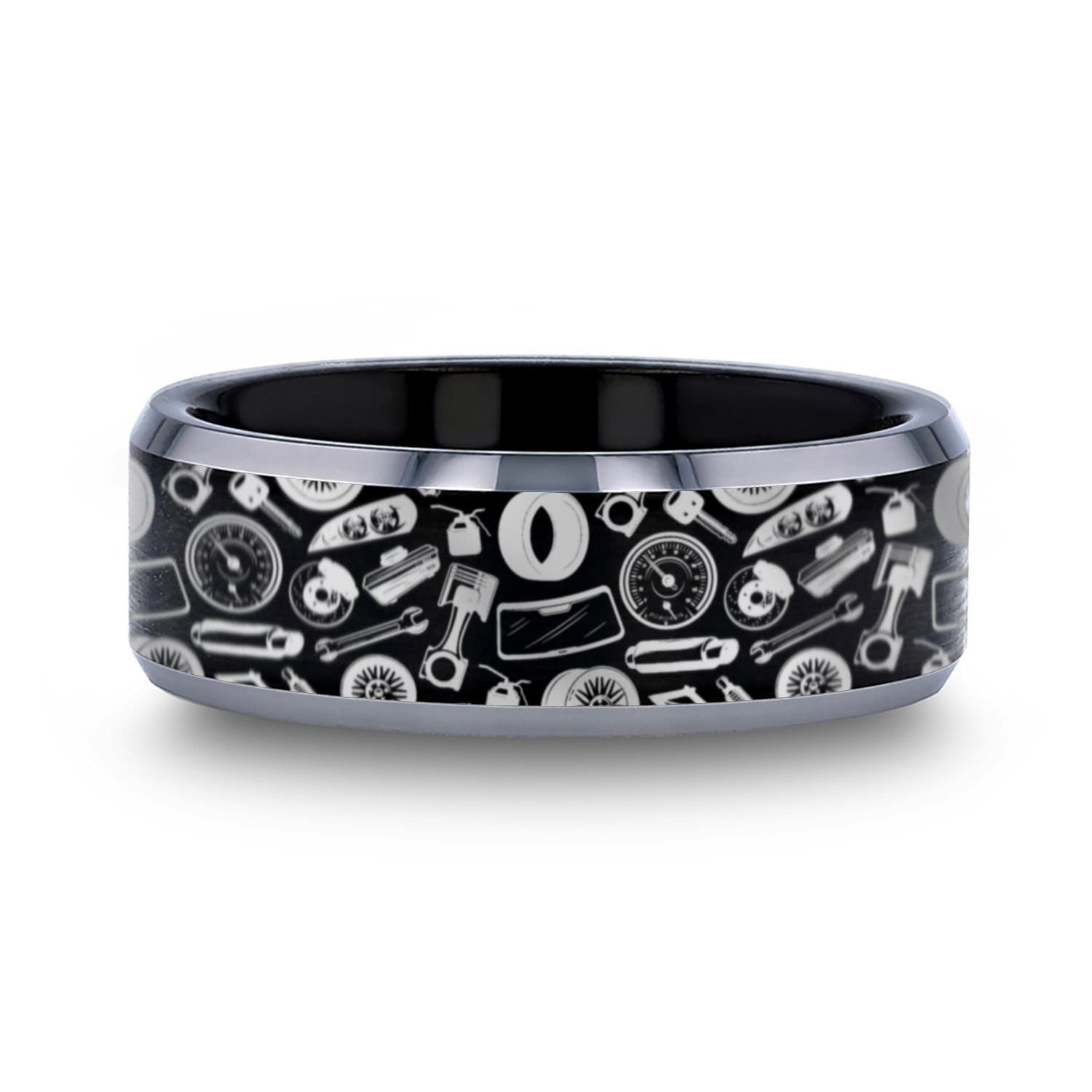 Car Mechanic Wedding Ring Auto Parts Ring Mechanic Wedding Band, Wrench ...