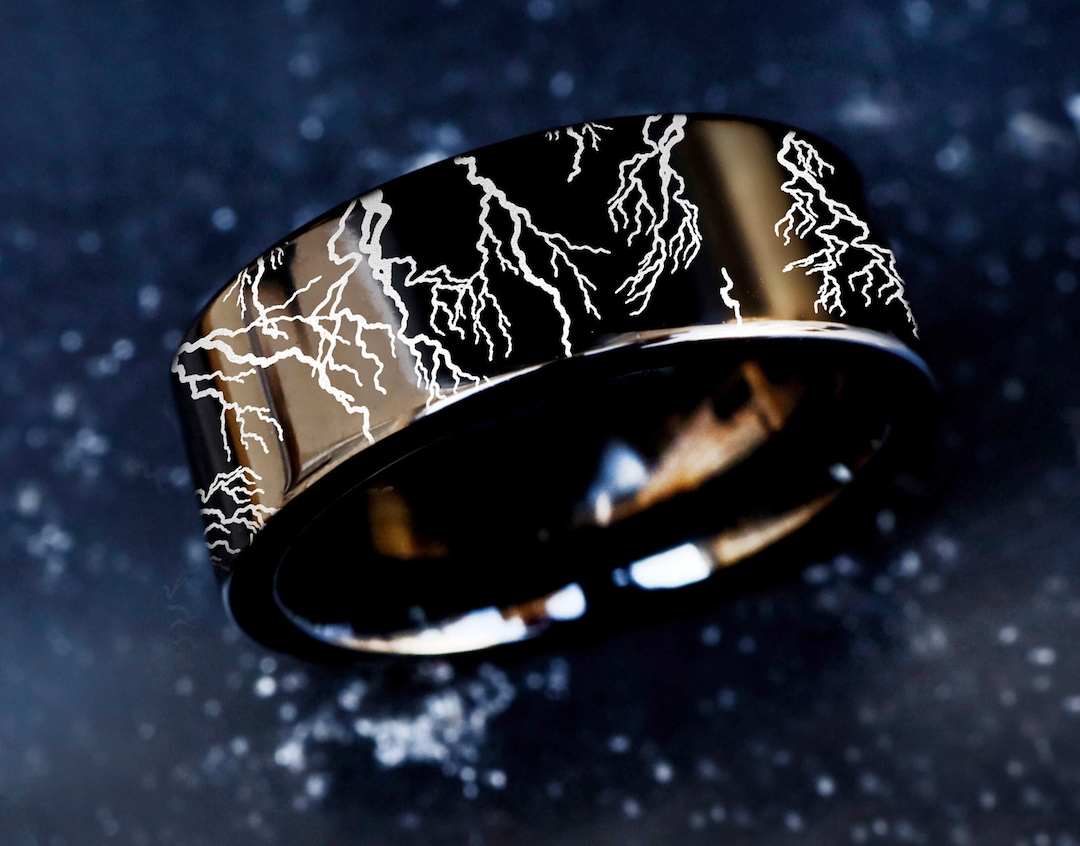 Lightning Wedding Ring, Storm Ring, Storm Wedding Band, Lightning Ring ...