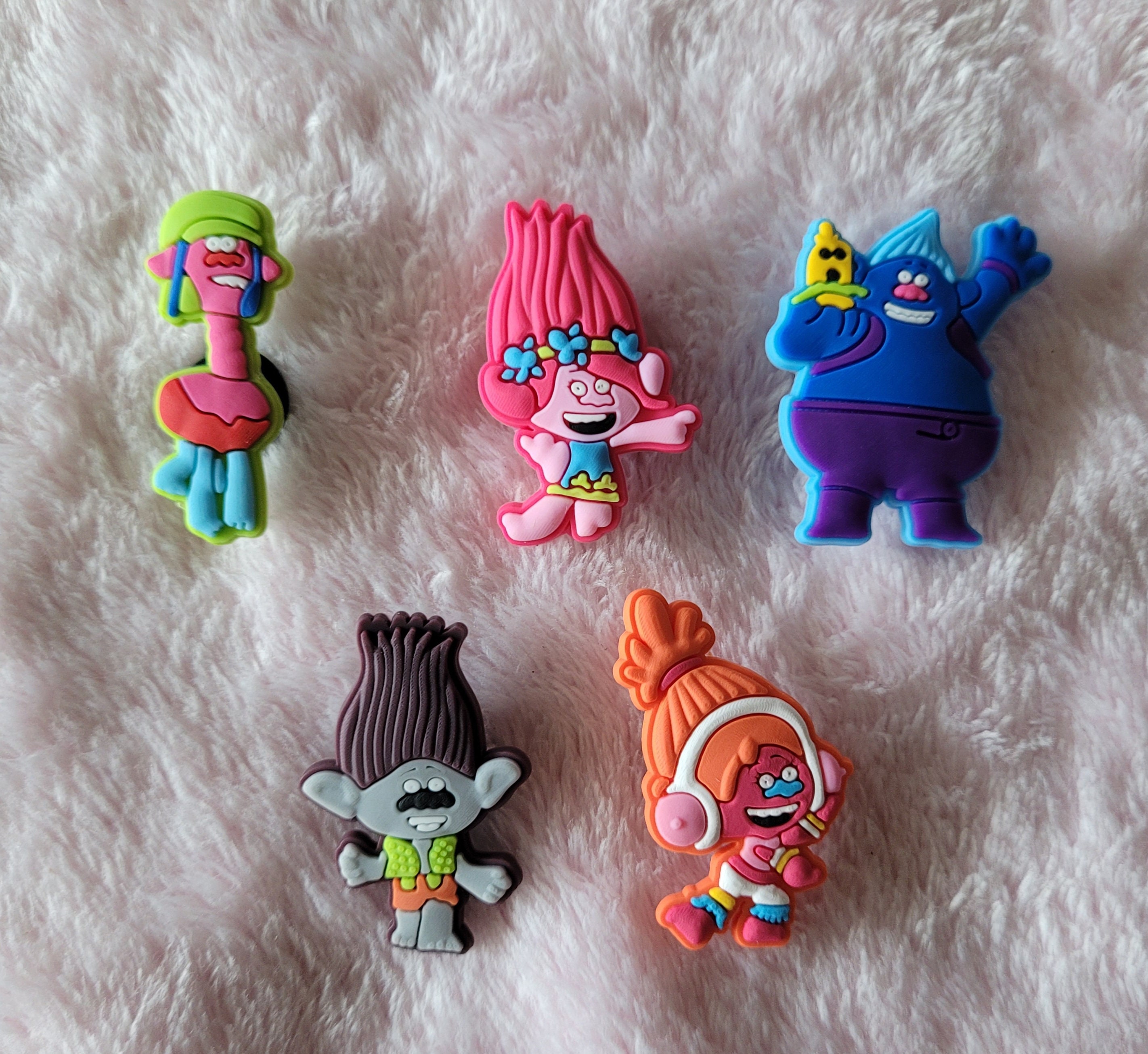 You Choose the Color ONE Troll Doll Croc Charm Troll Shoe Charms Croc Charms  Rubber Clog Charms Shoe Clips Ready to Ship 
