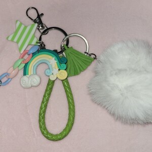Green rainbow keychain