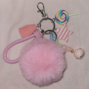 Pink lollipop keychain