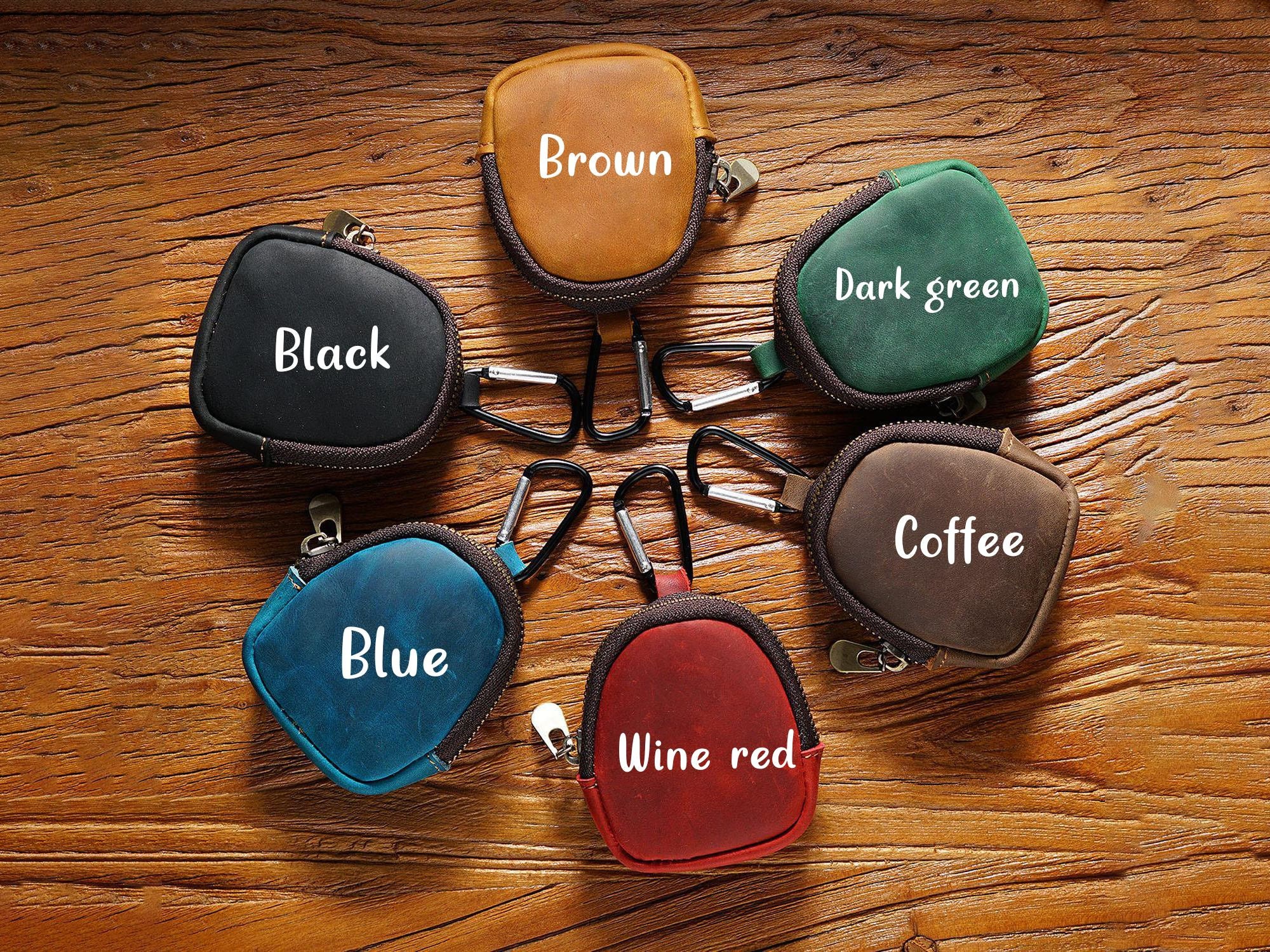 Personalized Leather Rosary Pouch, Storage Bag for Headphones, Keys, And Data Cables, Custom Coin Purses, Mom Gift