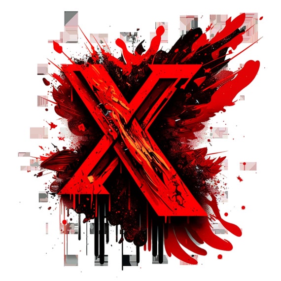 Red Letter X Black Background