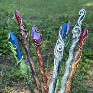 Hand Crafted Costume Replica Crystal Wand Fairy Faerie Mage Magician Wizard Costume Cosplay Larp Larping for Wear or Display