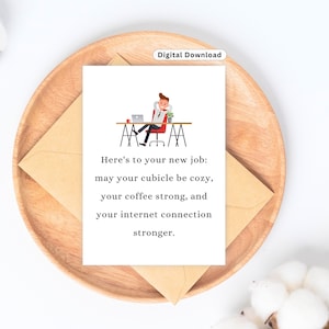 New Job Card Printable Good Luck At Your New Job Card New Job Congrats Card Funny Goodbye Card Congrats New Job card man Going Away Card PDF