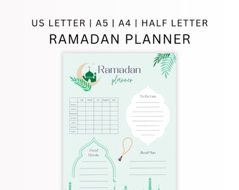 2024 Printable Ramadan Planner Islamic daily planner printable Islamic planner Muslim daily planner Islamic daily journal Quran tracker