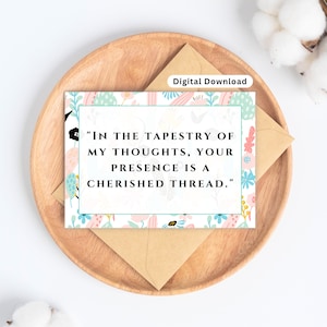 Sympathy Card Thinking of You Card Condolence Card Printable Quote Card Long Distance Card  Affirmation Card Miss you card support card