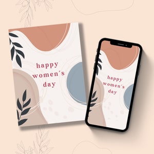 Internationale Frauentagskarte Aquarell Abstraktes Frauentagsgeschenk für sie Göttliche Feminine Frauen Empowerment Karte 5X7 Printable 8.März