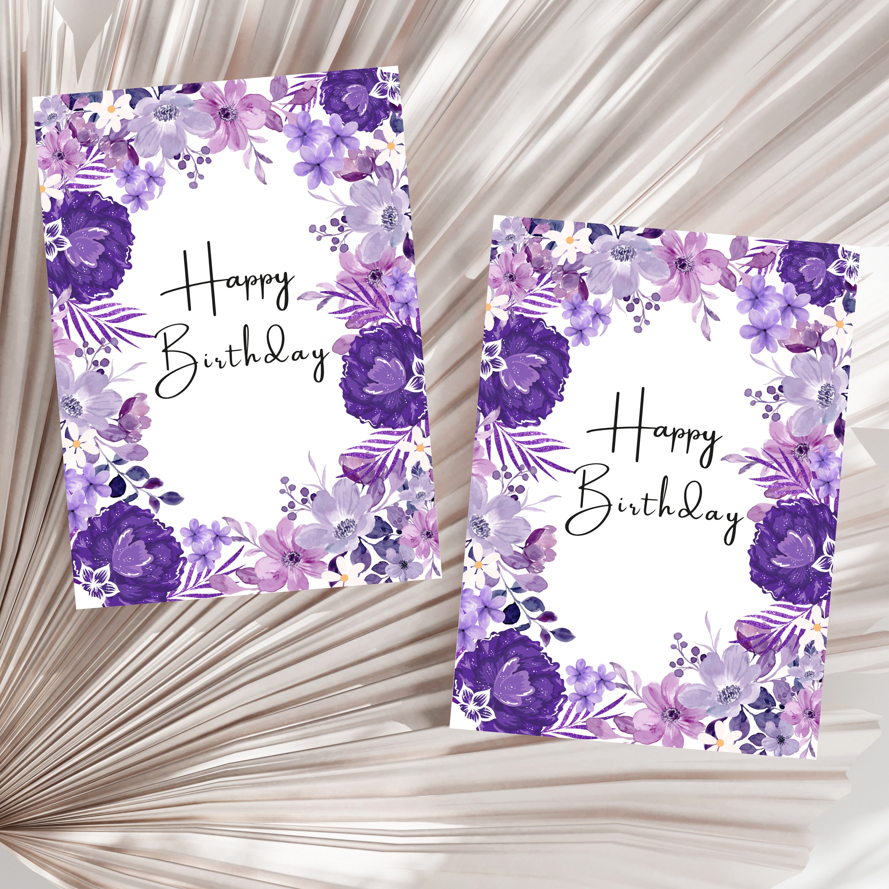 Printable Birthday Card With Flowers Happy Birthday Card Printable Wild ...