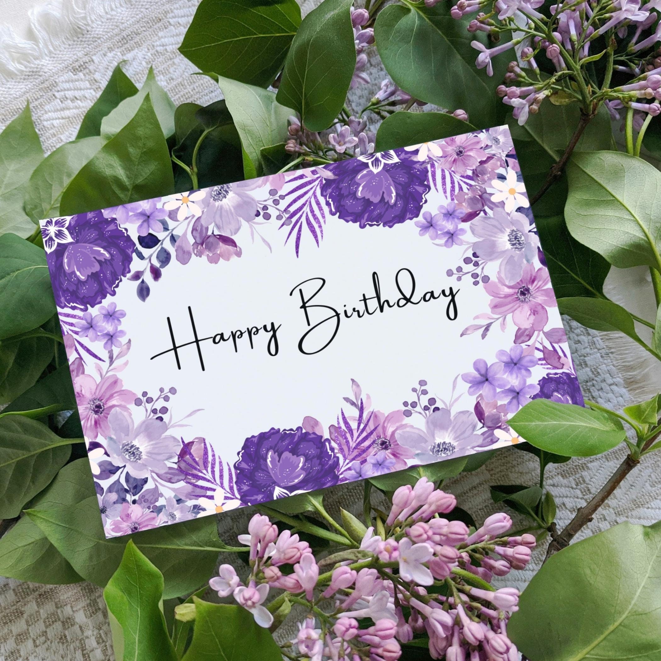 Printable Wild Flower Birthday Card Printable Birthday Card With ...