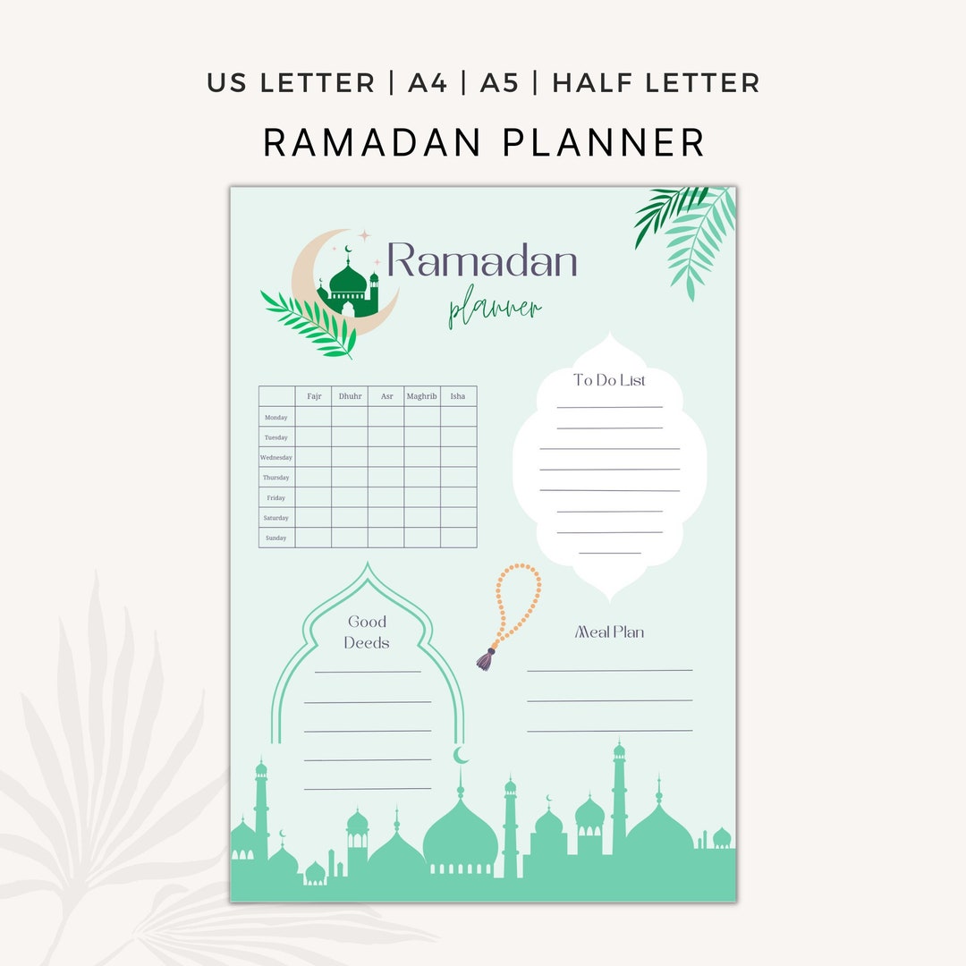 2024 Printable Ramadan Planner Islamic Daily Planner Printable Etsy