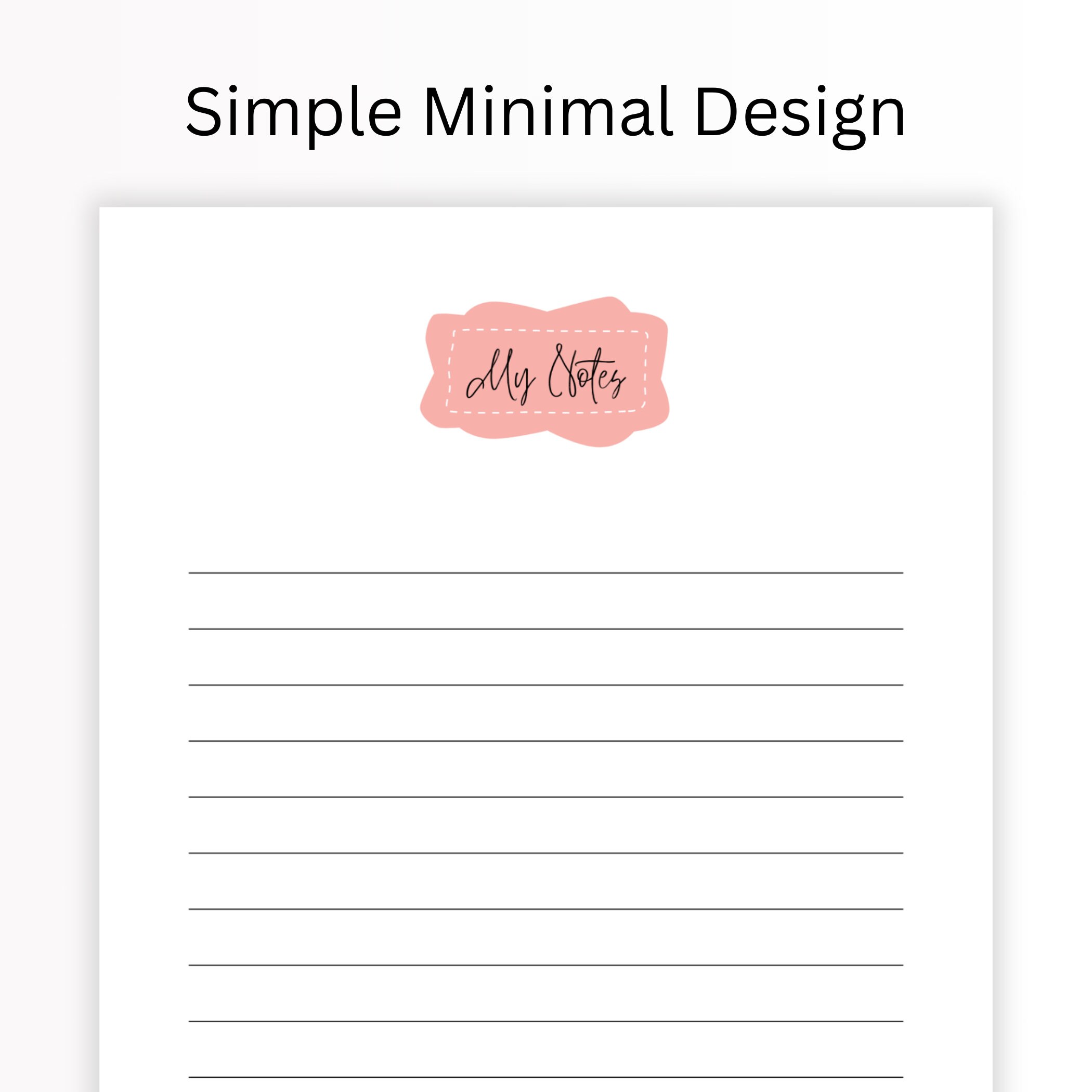 Note Taking Template Printable Minimalist Notes Page Printable Lined ...