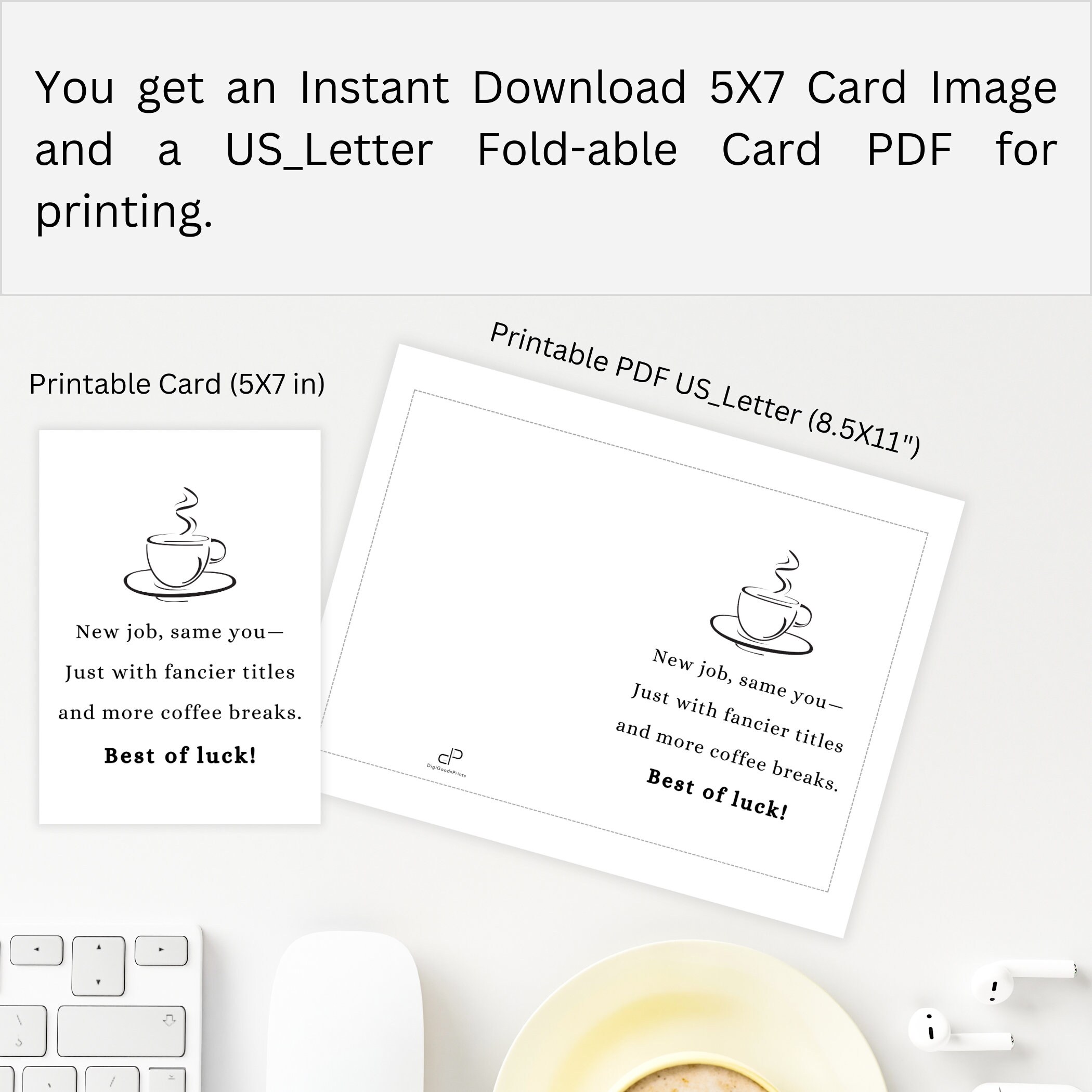 Funny New Job Card Printable Good Luck at Your New Job Card New Job ...