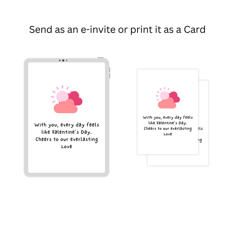 Everyday is Valentine's Beautiful Valentines Day Card Printable With