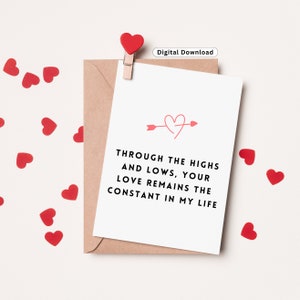 Love Remains Constant - Beautiful Valentines Day Card Printable With Heart Card With Love Quotes Card digital download