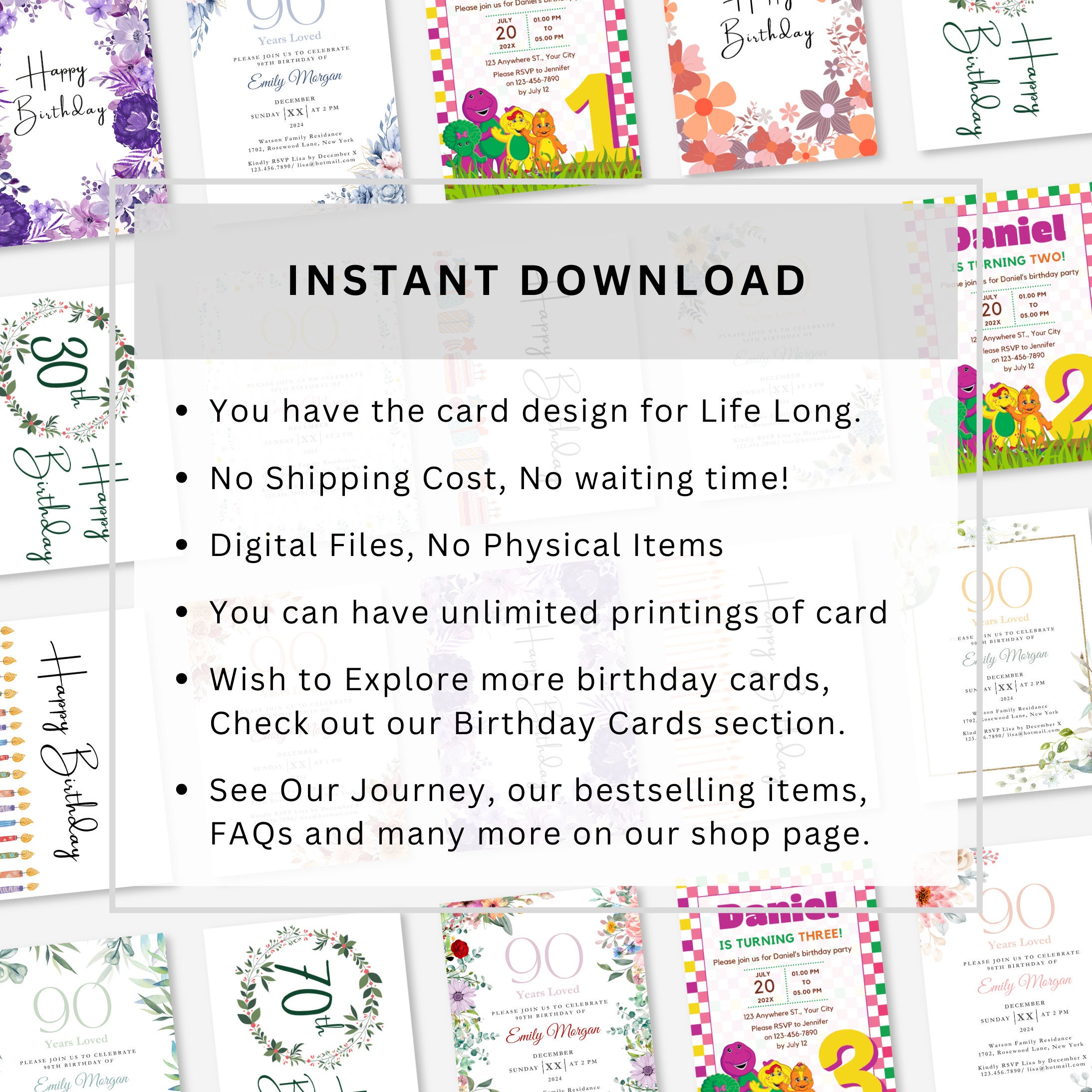 70th Birthday Card Printable Beautiful Wreath 70th Birthday Card Woman ...