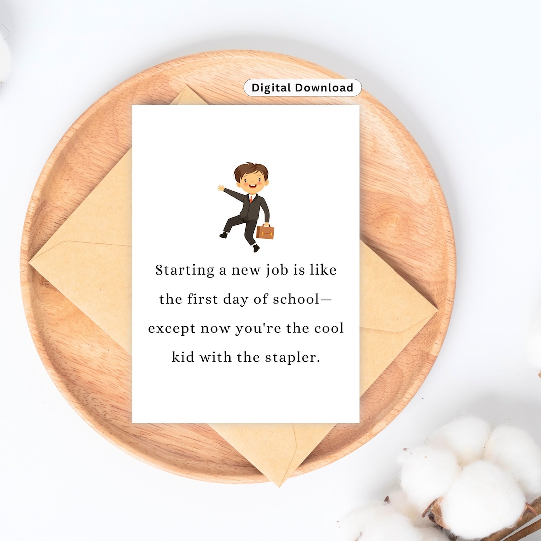 New Job Card Printable Good Luck at Your New Job Card New Job Congrats ...
