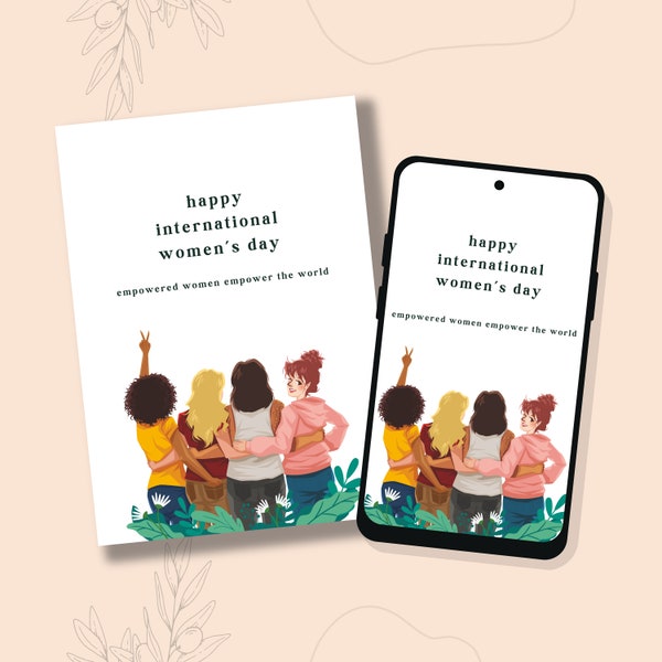 International Women Day Card for Strong Women Empowerment march 8 girl power feminist card happy women's day gift for women Empower Women