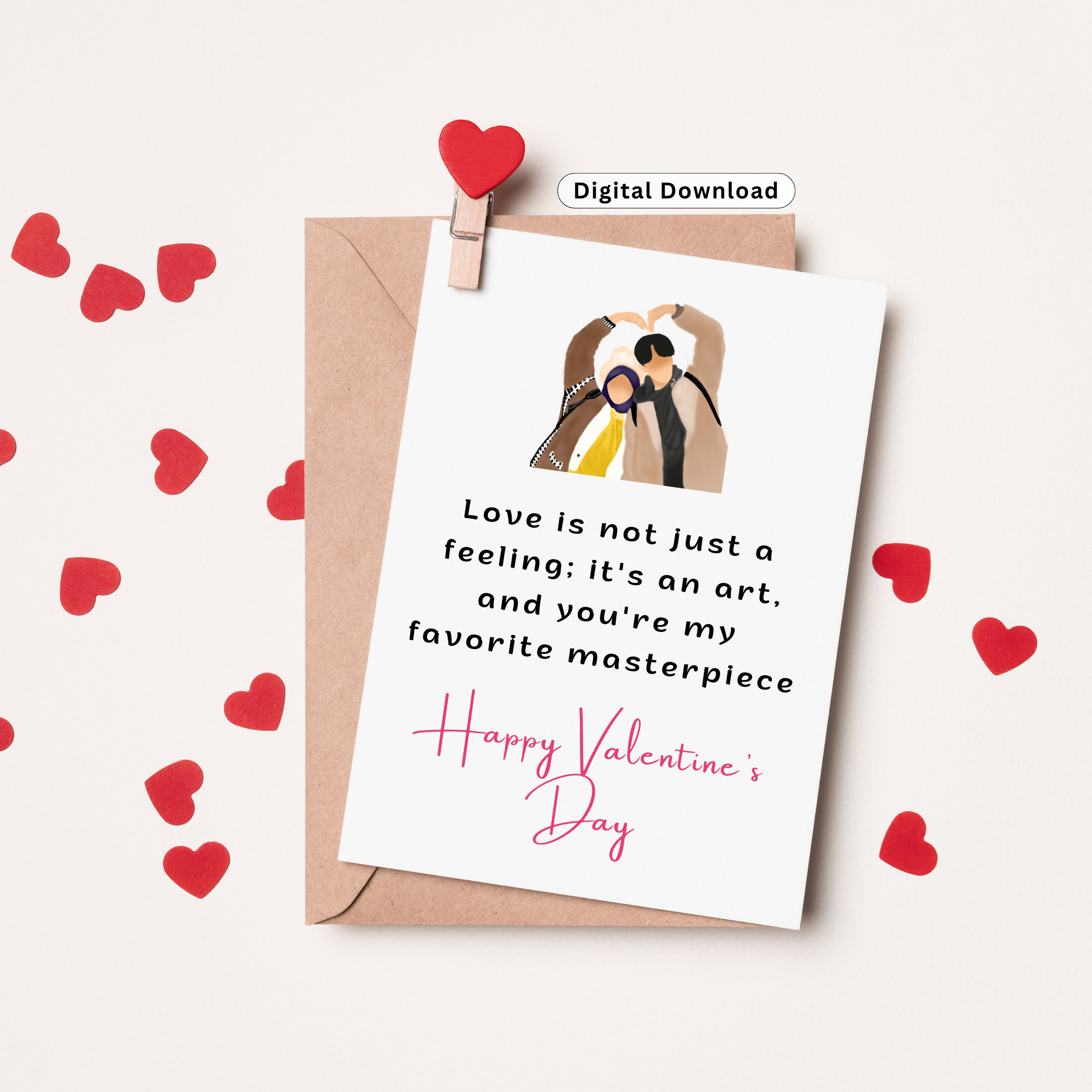 Art of Love - Beautiful Valentines Day Card for Wife Printable