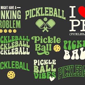 Pickleball Svg Bundle, Pickle Ball Shirt Svg, Png, Pickleball drôle, pagaies de Pickleball, Pickle ball cadeau, couper des fichiers pour Cricut, Clip Art