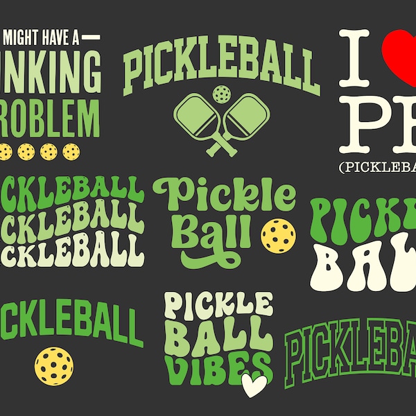 Pickleball Svg Bundle, Pickle Ball Shirt Svg, Png, Funny Pickleball, Pickleball Paddles, Pickle ball Gift, Cut Files For Cricut, Clip Art