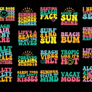 Retro Summer Svg Bundle, Summer Svg, Beach Svg, Summertime Svg, Funny Beach Quotes Svg, Summer Quotes Svg, Svg Files For Cricut, Silhouette