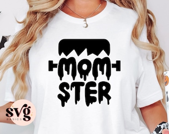 Momster SVG PNG, Halloween svg, Halloween Shirt svg, Halloween Mom svg, lustige Halloween svg, svg-Datei für Cricut, Frankenmom svg