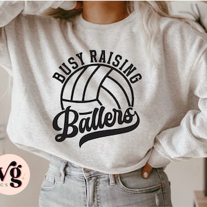 Busy Raising Ballers SVG PNG, Volleyball Mom Svg, Volleyball Svg, Volleyball Game Day Svg, Sports Mom Svg, Volleyball Png