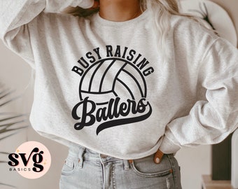 Busy Raising Ballers SVG PNG, Volleyball Mom Svg, Volleyball Svg, Volleyball Game Day Svg, Sports Mom Svg, Volleyball Png