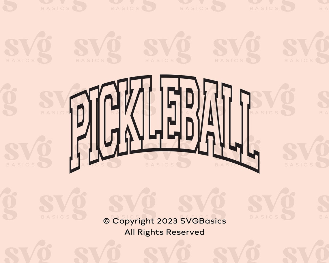 Pickleball Cursive Pickleball SVG PNG, Varsity Font Pickleball Shirt Svg Files, Pickleball ...