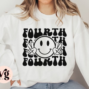 Fourth Grade SVG PNG Retro, 4th Grade Svg, Back To School Svg Shirt For Kids, Hello Fourth Grade, Svg Files For Download, Teacher Class