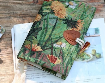 Adjustable Fabric Book Cover, Floral Print, Handmade Book Protector