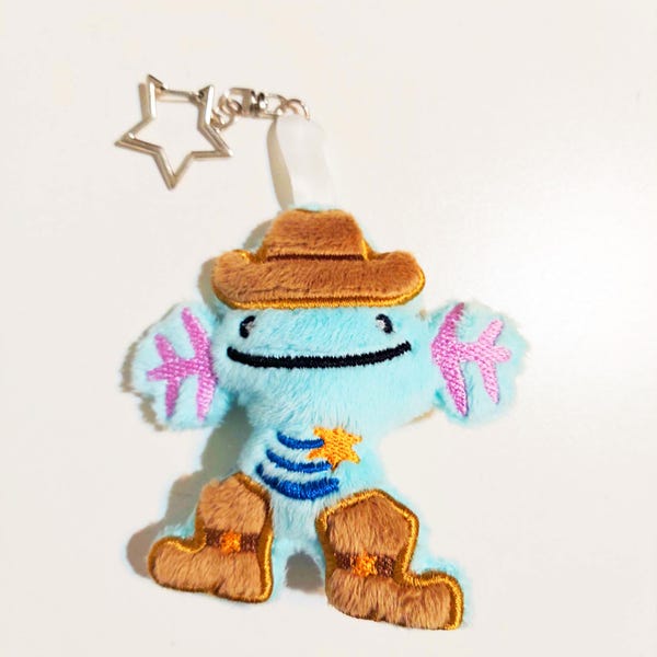 Cowboy Wooper Pokemon Keychain Plush [Ready to ship] Handmade Anime Inspired Collectible Funny Gift
