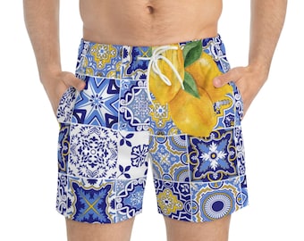 Mediterranean Swim Trunks - European Beach Shorts