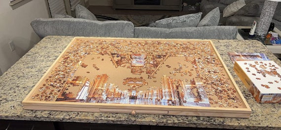 Portable 2000 Pieces of Jigsaw Puzzle Board Table With 6 Drawers & Covers,  40'' X 28 