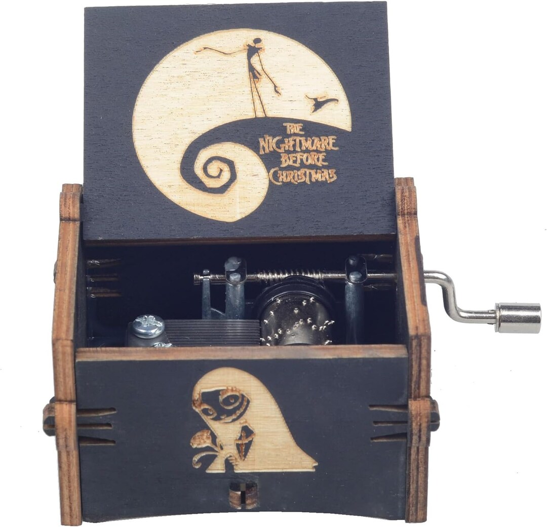 Nightmare Before Christmas Music Box Engraved Wooden Musical Etsy
