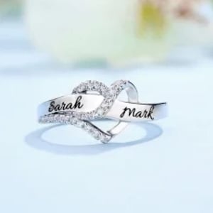 Gravierte Ringe, Schönes Herz Ring, Individuelles Geschenk für sie, Personalisierte Ringe, Geschenk für Sie, Individueller Ring, Freundin Geschenk