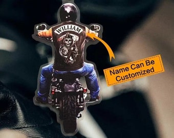 Personalisierte Biker Acryl Schlüsselanhänger | Individueller Schlüsselanhänger