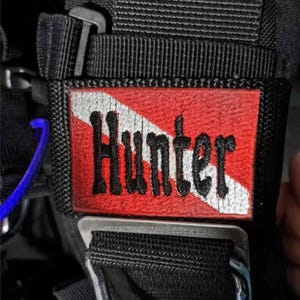 Custom Name Scuba Dive Tag | Personalized Embroidered BCD Name Patch | Scuba Diver Gift | Dive Crew Gear ID Tag