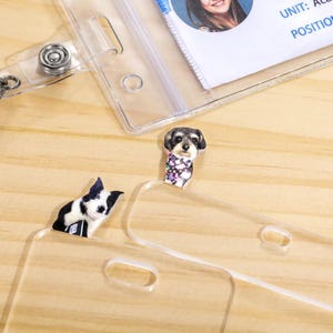 Insignia personalizada con retrato de mascota/niño, adorno acrílico personalizado para insignia, decoración para tarjeta de identificación de enfermería, Semana de la Enfermería, regalos para maestros, enfermeros y médicos.