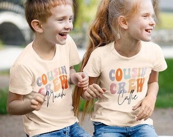 Cousin Crew Shirt Personalisierte passende Cousin Shirts Kinder Cousin Reise Shirt Familientreffen Shirt Benutzerdefinierte Cousins Outfit Retro Kids Tee