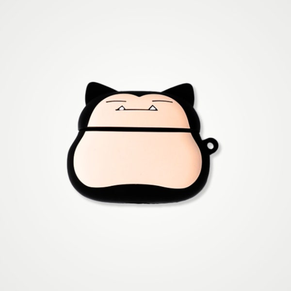 Casing Up Pokémon Black Snorlax | Casing Up Pokémon Snorlax Poké Ball Design With Hook for AirPods 1, 2, 3, Pro AirPods Case.