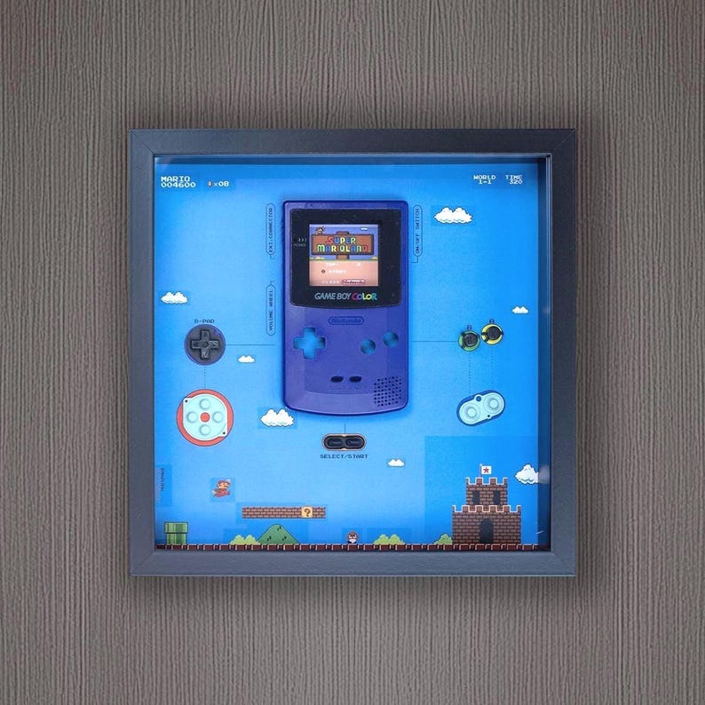 Game Boy Color Super Mario Edition Teardown Art | Retro Gaming Wall ...