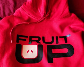 Red hoodie w/ Tan Fruit
