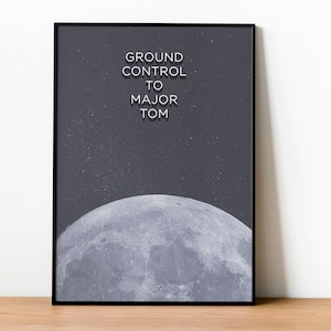 David Bowie Poster || Ground Control To Major Tom Print || David Bowie Gift || Minimalist Music Poster