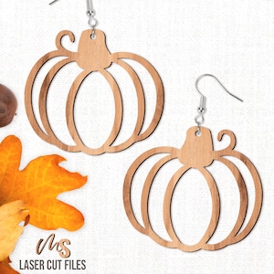 Pumpkin Earrings SVG - Fall Earrings Svg - Pumpkin Svg - Fall Dangle Earrings - Laser Cut Files - Fall Svg - Glowforge Files - Cricut