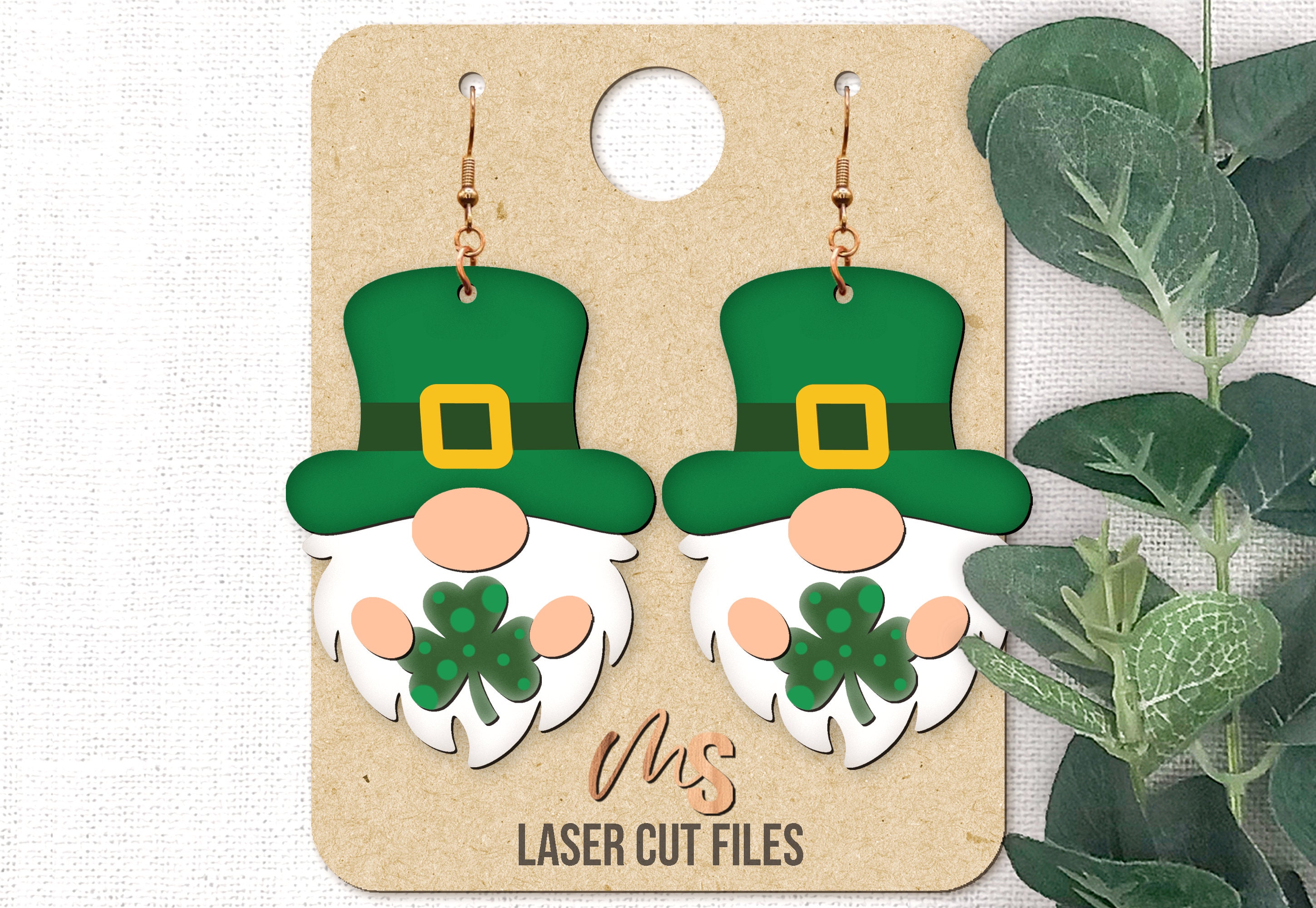 Lucky Mama Shamrock Dangle Earrings - St. Patrick's Day Earrings - Glowforge