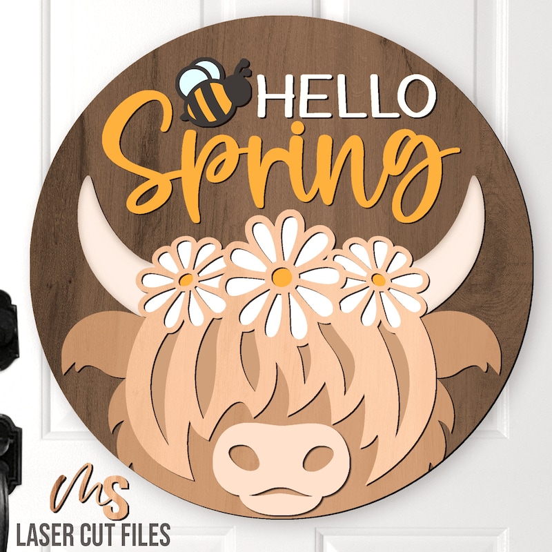 Hello Spring Door Hanger - Etsy